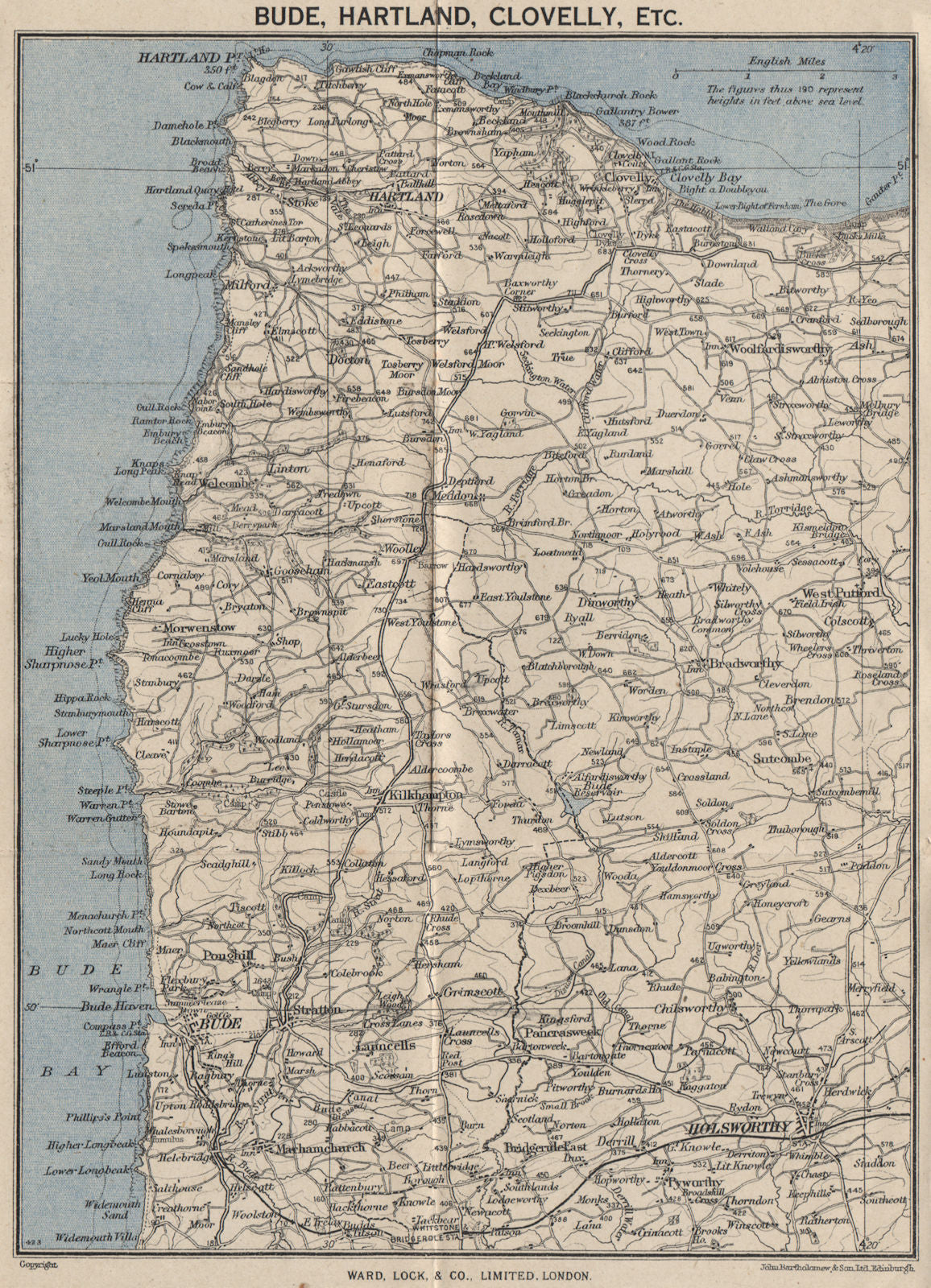 HARTLAND. Bude Clovelly Holsworthy. North Devon. WARD LOCK 1948 old map